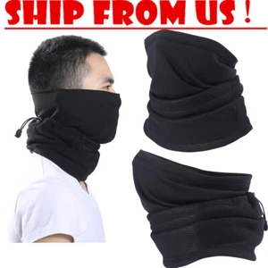 Winter Polar Fleece Windproof Half Face Mask Adjustable Neck Warmer Gaiter Scarf - Picture 1 of 17