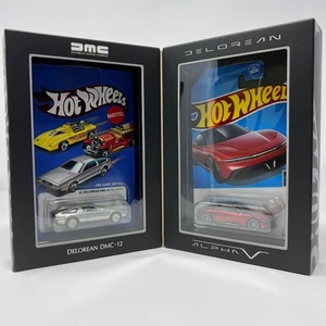 Mattel Creations Hot Wheels x DeLorean DMC-12 and Alpha5 Collector Set NEW - Picture 1 of 3