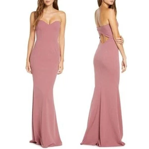 Nuevo con etiquetas Vestido de Sirena Katie May Myra Bustier Sin Tirantes Recorte Espalda Rosa XL - Imagen 1 de 10