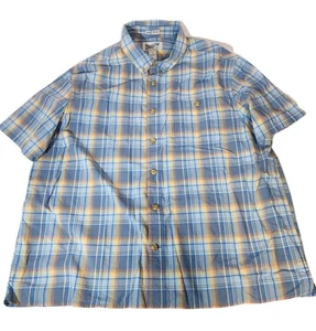 Duluth Trading Company Short Sleeve Button Up Shirt Mens Sz XL Plaid Untucked - Picture 1 of 6