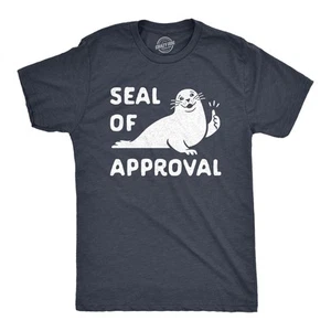 Camiseta Para Hombres Sello de Aprobación Divertida Pun Gráfica Novedad Animal Marino Gráfico Camiseta - Imagen 1 de 7