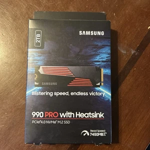 Samsung 990 PRO 2TB PCIe 4.0 NVMe M.2 Internal SSD With Heatsink NEW SEALED - Bild 1 von 2