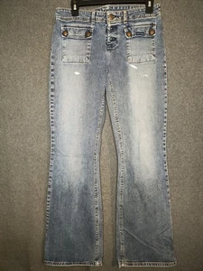 Silver Jeans 33x33 Womens Splatter Wide Leg LT Wash Flare Jeans Y2K Front Pocket - Picture 1 of 4