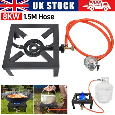 Cast Iron Gas Burner Ring Cast Iron Boiling LPG Cooker Catering Stove 8KW + Hose - Image 1 of 4