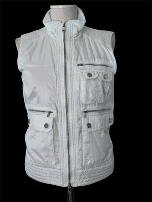 Ralph Lauren高尔夫女式小号背心白色尼龙无袖全拉链口袋 — 第 1/4 张图片