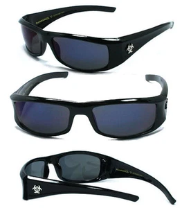 Nuevas gafas de sol BioHazard para hombre - negras/azules BZ1 - Imagen 1 de 1