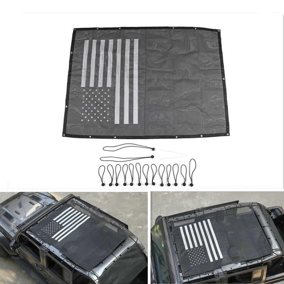 Car 4 Door Sun Shade Eclipse Top Cover Star Roof Mesh Provides UV Protection 18  - Imagem 1 de 4