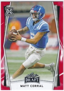 2022 Leaf Draft Red Box Base Red #9 Matt Corral Rookie Panthers - Foto 1 di 1