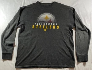 Pittsburgh Steelers Long Sleeve By Team Apparel Grey Size Large - Picture 1 of 4