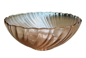 Vintage Arcoroc France Glass Berry Dessert Bowls Rosaline Pink Swirl SET OF FOUR - Picture 1 of 7