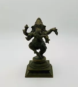 Small Antique 1920s India Bronze Statue of: Chola Style Ganesha - Picture 1 of 7