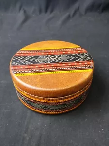 Mandaya Art Cocowood Dish w/Lid Round Hand Carved 4.75" Made in Philippines - Picture 1 of 12