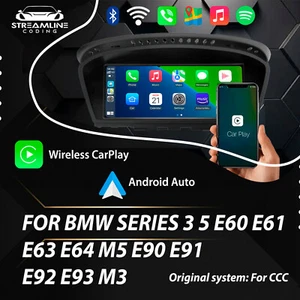 8.8" CARPLAY ANDROID AUTO FOR BMW SERIES 3 5 E60 E61 E63 E64 M5 E90-E93 M3 CCC - Picture 1 of 5