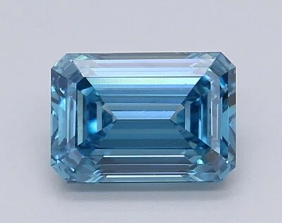 EMERALD 2.08 Ct Fancy Vivid Blue VS1 Clarity IGI Certified Lab Grown CVD Diamond - Image 1 of 4