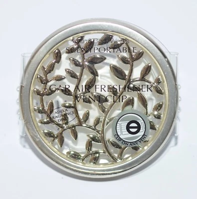 BATH & BODY WORKS HOJA DE VID PLATEADA SOPORTE PORTÁTIL CLIP DE VENTILACIÓN AMBIENTADOR DE COCHE Foto 1 de 4