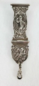 Antique Hinged Repousse' Silver Chatelaine with Putti Angel Decoration - Picture 1 of 5