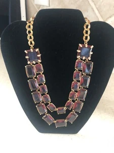 KATE SPADE NECKLACE DOUBLE ROW. AMBER ROSE COLOR, WITH GOLD TONE SETTING. - Picture 1 of 9