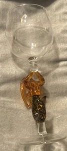 Hand Blown Art Glass Mermaid Wine Glass 8.75” - Picture 1 of 10