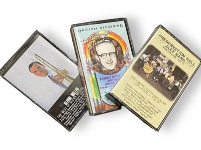Lot of 3 Big Band Jazz Cassette Tapes Glenn Miller Tommy Dorsey Foto 1 de 3