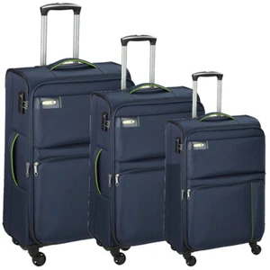 Leichter Koffer, 3-teiliges Trolley Set für Reise auf Räder Blau Bowatex - Bild 1 von 8