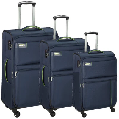 Leichter Koffer, 3-teiliges Trolley Set für Reise auf Räder Blau Bowatex - Bild 1 von 4