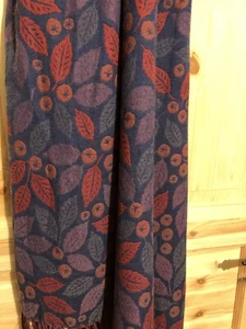 Wollschal Damen Blau/rot gemustert - Bild 1 von 11