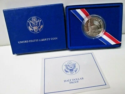1986 US Statue of Liberty Proof Half Dollar Commemorative Coin - Image 1 of 3