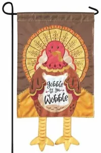 Crazy Legs Turkey Double Applique Garden Flag - Picture 1 of 1