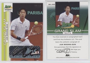 2013 Ace Authentic Grand Slam Lime Green /10 Jun Woong-Sun #BA-JWS Auto