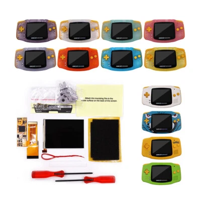 Yellow Button GBA 10 Levels Brightness V2 IPS Backlight LCD Mod & Pre-cut Shell