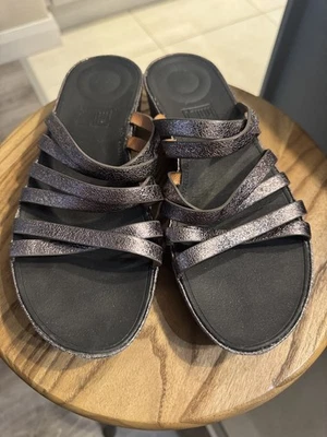FITFLOP LULU PEWTER  SLIDE SANDALS....UK 6 - Image 1 of 4