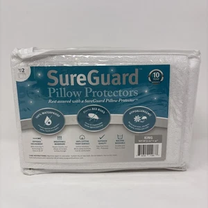 2 Protezioni Cuscino King Size SureGuard 100% Impermeabile, Cimici Ipoallergenico - Foto 1 di 3