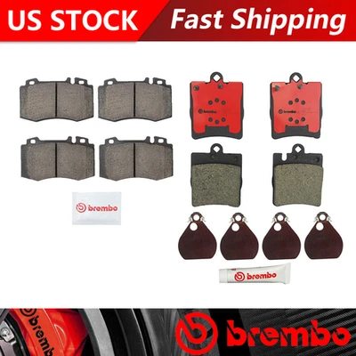 Подходит для Mercedes-Benz C320 2001-2003 годов выпуска передние + задние керамические тормозные колодки - Brembo оригинальные - Изображение 1 из 4