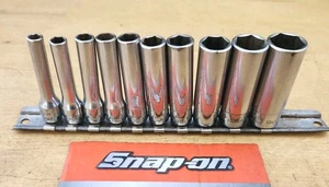Snap On 110STMY - 1/4" Drive 10 Pc SAE Deep 6Pt Chrome Socket Set - Picture 1 of 6