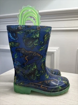 Western Chief Dinosaur Light-Up Rain Boots – Kids Size 8 - Image 1 of 4