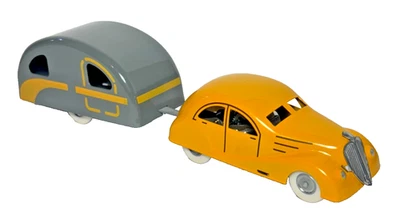 CIJ Mechanical SB Windup 1/43 - Renault Viva Grand Sport w/ CARAVAN Trailer - Image 1 of 4