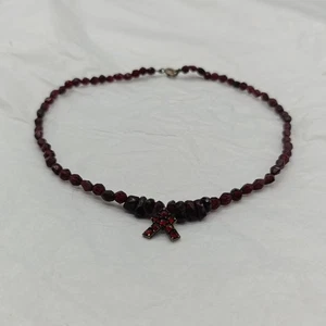 Antikes Collier aus Granat  & Silber ( Geprüft ) |  - 17,6 Gramm  - Bild 1 von 21