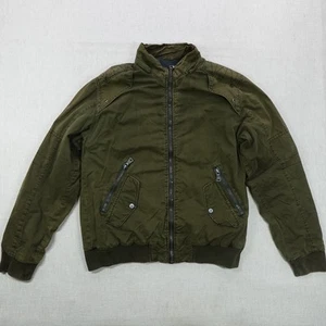 Chaqueta Hard Edge Para Hombre Grande Verde Oliva Cremallera Completa Informal Bombardero Forrada Sherpa - Imagen 1 de 13