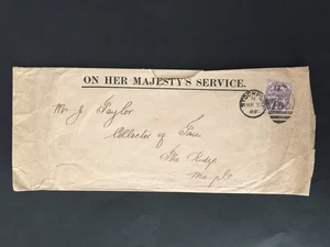 D GB 1888 1.R. / OFFIZIELLER AUFDRUCK AUF 1d FLIEDERBRIEF ZU MELIEREN - Bild 1 von 2