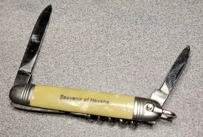 ELOSI Knife Made in Germany Souvenir of Havana Vintage Corkscrew 3" - Image 1 of 4