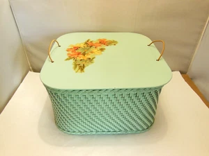 VINTAGE PRINZESSIN ROTKEHLCHEN EI BLAU WEIDE NÄHEN BASTELN KORB ORGANIZER BOX FLORA AUFKLEBER - Bild 1 von 12