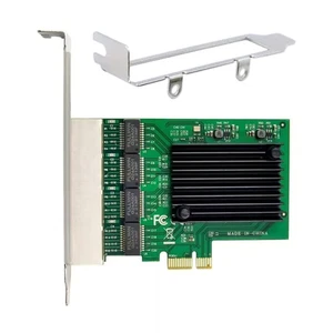 4 Port RJ45 Gigabit Ethernet PCI-E PCIe X1 Network Adapter Card VLAN Server NIC - Picture 1 of 10