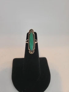 Vintage Southwestern Malachit Ring 925 Sterling Silber signiert Pinky Gr. 2,75 - Bild 1 von 6
