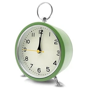 Small Alarm Clock, Silent Non Ticking Quartz Movement, Hanging Modern Metal - Picture 1 of 7