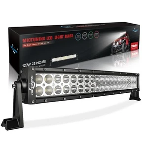 MICTUNING LED Light Bar 22 Inch 120W Spot Flood Combo Driving Lamp Roof Bumper - Picture 1 of 11
