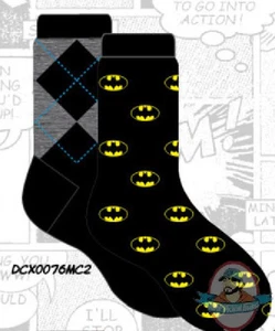 Paquete de 2 calcetines de Batman DC Crew para hombre DCX0076MC2 - Imagen 1 de 2