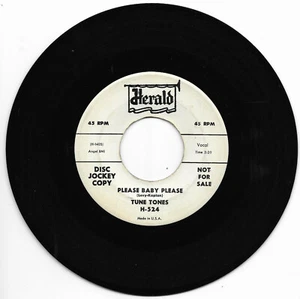 TUNE TONES-HERALD 524 DOOWOP PROMO 45 RPM PLEASE PLEASE PLEASE/LITTLE SANDY - Picture 1 of 1