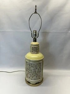 Mid Century Chinoiserie Table Lamp Hollywood Regency Bamboo Brass Vintage - Picture 1 of 11