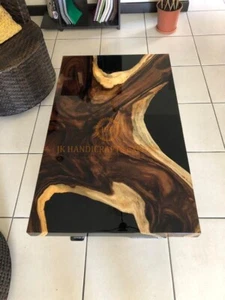 Made to Order Black Epoxy Resin Custom Dining Table Top Christmas Decor - Picture 1 of 5