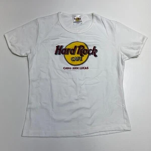 Hard Rock Cafe Cabo San Lucas T-Shirt Womens XL White Short Sleeve Stretch - Picture 1 of 10